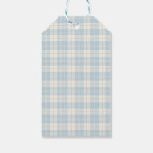Blue Preppy Beer Modern Plaid Baby shower Cadeaulabel (Achterkant)