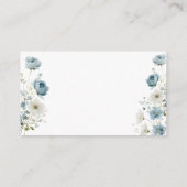 Blue Preppy Flowers Baby Shower Diaper Raffle Informatiekaartje (Achterkant)