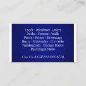 Blue Pressure Washing Company Visitekaartje (Achterkant)