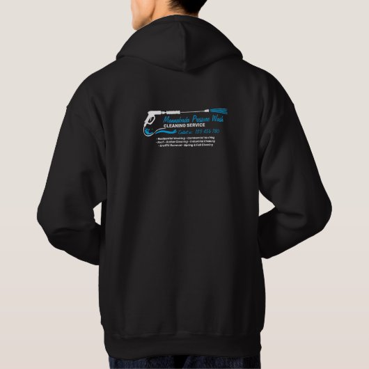 Blue Pressure Washing Power Wash Cleaning Hoodie (Achterkant)