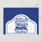 Blue Prettig Kerstfeest Script Briefkaart (Voorkant)