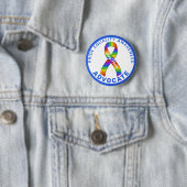 Blue Pride Equality Awareness White Button (In situ)