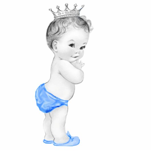 Blue Prince Baby Shower Staand Fotobeeldje (Voorkant)