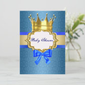 Blue Prince Baby shower Uitnodiging (Staand voorkant)