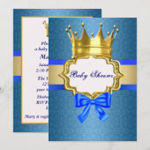 Blue Prince Baby shower Uitnodiging (Voorkant / Achterkant)