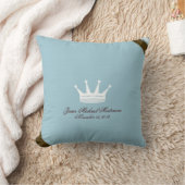 Blue Prince Crown Custom Baby Pillow Kussen (Deken)