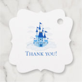 Blue Princess Castle, gepersonaliseerd Bedankjes Labels (Achterkant)