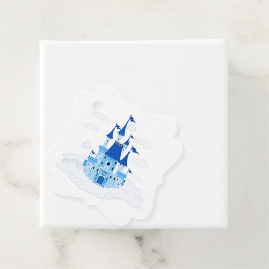 Blue Princess Castle, gepersonaliseerd Bedankjes Labels (In situ)