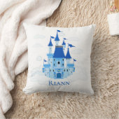 Blue Princess Castle Personalized Girly Kussen (Deken)