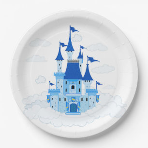Blue Princess Castle Personalized Girly Papieren Bordje