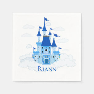 Blue Princess Castle Personalized Girly Servet
