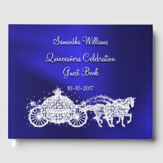 Blue Princess Coach & Paarden Quinceañera Gastenboek