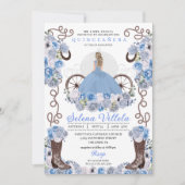 Blue Princess Dress & Boots Quinceañera Kaart (Voorkant)