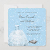 Blue Princess foto Quinceanera uitnodiging (Achterkant)