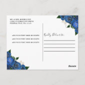 Blue Princess Gold Birthday Quinceañera Briefkaart (Achterkant)