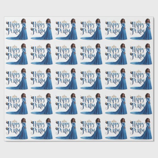 Blue Princess Purim inpakpapier (Vlak)