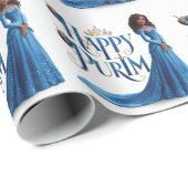 Blue Princess Purim inpakpapier (Rol Hoek)