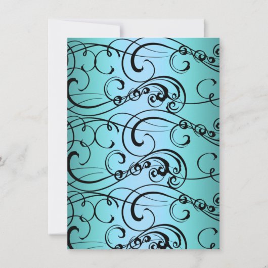 Blue Princess Sweet 16 Verjaardag Uitnodiging (Achterkant)