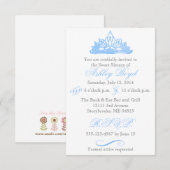 Blue Princess Sweet Sixteen Uitnodiging (Voorkant / Achterkant)