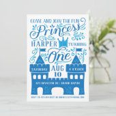 Blue Princess Winter Birthday Party Kaart (Staand voorkant)