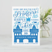 Blue Princess Winter Second Birthday Party Kaart (Staand voorkant)