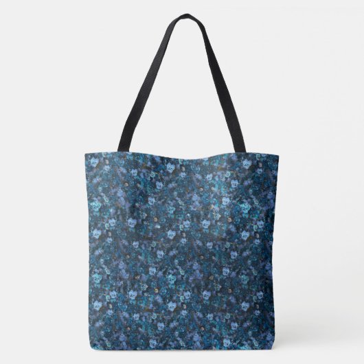 Blue print Pansies Tote Bag (Achterkant)