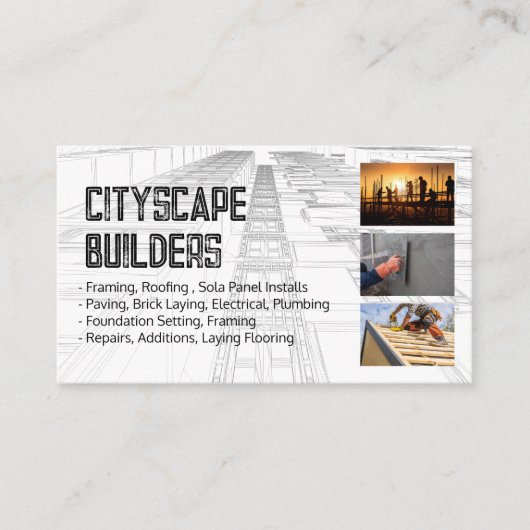 Blue Prints | Construction Contractors Visitekaartje (Voorkant)