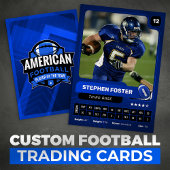 Blue Pro American Football Player Trading Kaart Contactkaartje