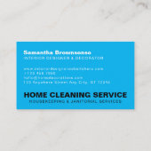 Blue Pro Home Cleaning Service Janitorial Maid Visitekaartje (Achterkant)