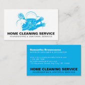 Blue Pro Home Cleaning Service Janitorial Maid Visitekaartje (Voorkant / Achterkant)