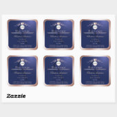 Blue Product Label Rose Gold Frame Logo Monogram (Vel)