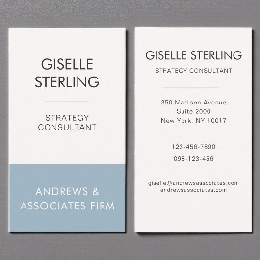 Blue Professional Corporate Modern Elegant Visitekaartje