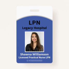 Blue Professional Employee ID-badge met streepjesc Badge