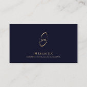 Blue Professional Luxe Initialen Logo Visitekaartje (Voorkant)