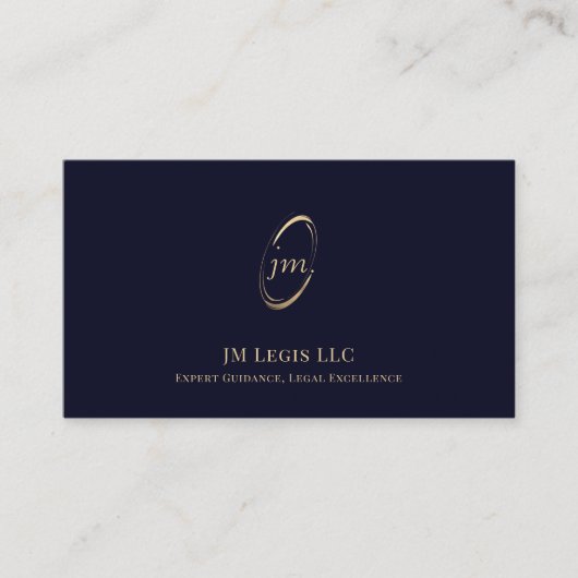 Blue Professional Luxe Initialen Logo Visitekaartje (Voorkant)