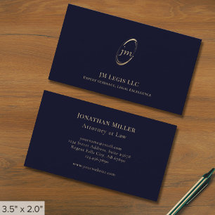 Blue Professional Luxe Initialen Logo Visitekaartje
