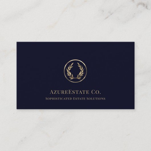 Blue Professional Luxe Laurel Logo Visitekaartje (Voorkant)
