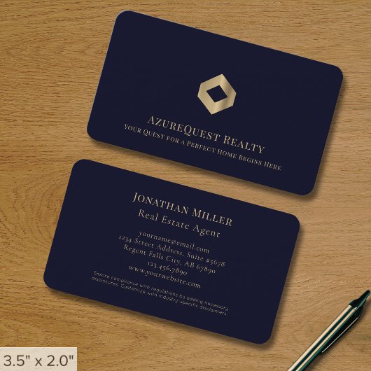 Blue Professional Luxe Logo Visitekaartje