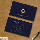 Blue Professional Luxury Gold Logo Visitekaartje