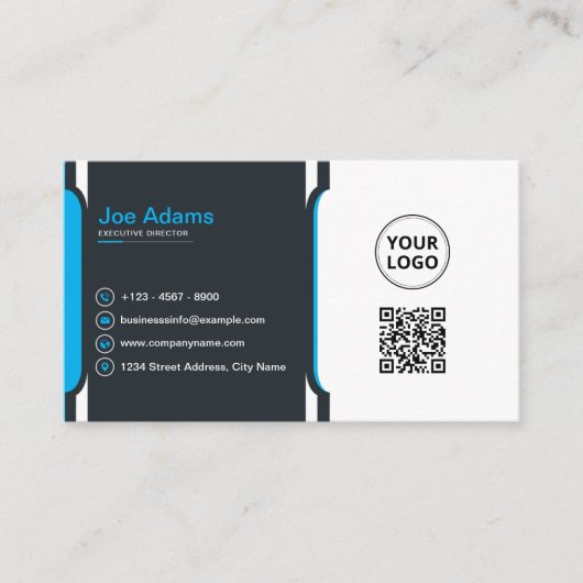 Blue Professional Modern Corporate Visitekaartje (Voorkant)