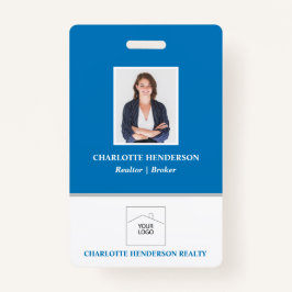 Blue Professional Real Estate Agent Photo Badge