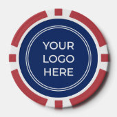 Blue Promotional Marketing Logo Poker Chips (Voorkant)