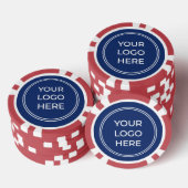 Blue Promotional Marketing Logo Poker Chips (Opstapeling)