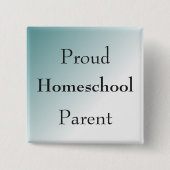 Blue Proud Homeschool Parent Vierkante Button 5,1 Cm (Voorkant)