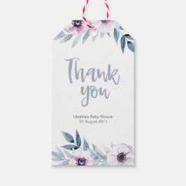 Blue Pruple bloemig dank u labels | labels begunst Cadeaulabel