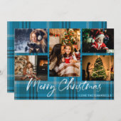 Blue Pset 5 Merry kerstfoto (Voorkant / Achterkant)