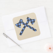 Blue Pset Ax Lumberjack Vierkante Sticker (Envelop)