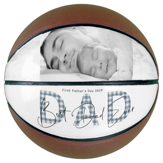 Blue Pset Best Paver Ever Foto First Fathers Day Basketbal (Voorkant)