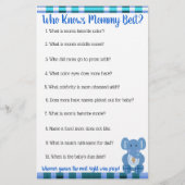 Blue Pset Elephant-games van het baby shower Flyer (Achterkant)