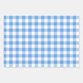 Blue Pset Gingham Inpakpapier Vel (Voorkant)